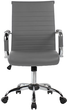 sillones semi ejecutivos para oficina respaldo bajo tapizados imitación piel color negro y pistón neumático de gas cromado