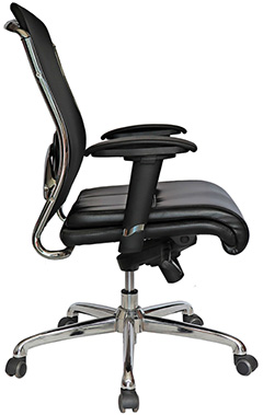 sillones semi ejecutivos para oficina respaldo bajo y descansa brazos ajustables habana plus con respaldo tapizado en malla y soporte lumbar ajustable